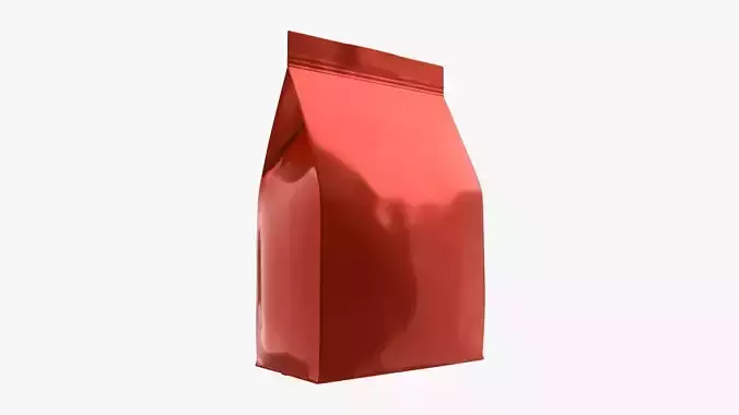 Plastic coffee bag package packet small mock-up 3D model