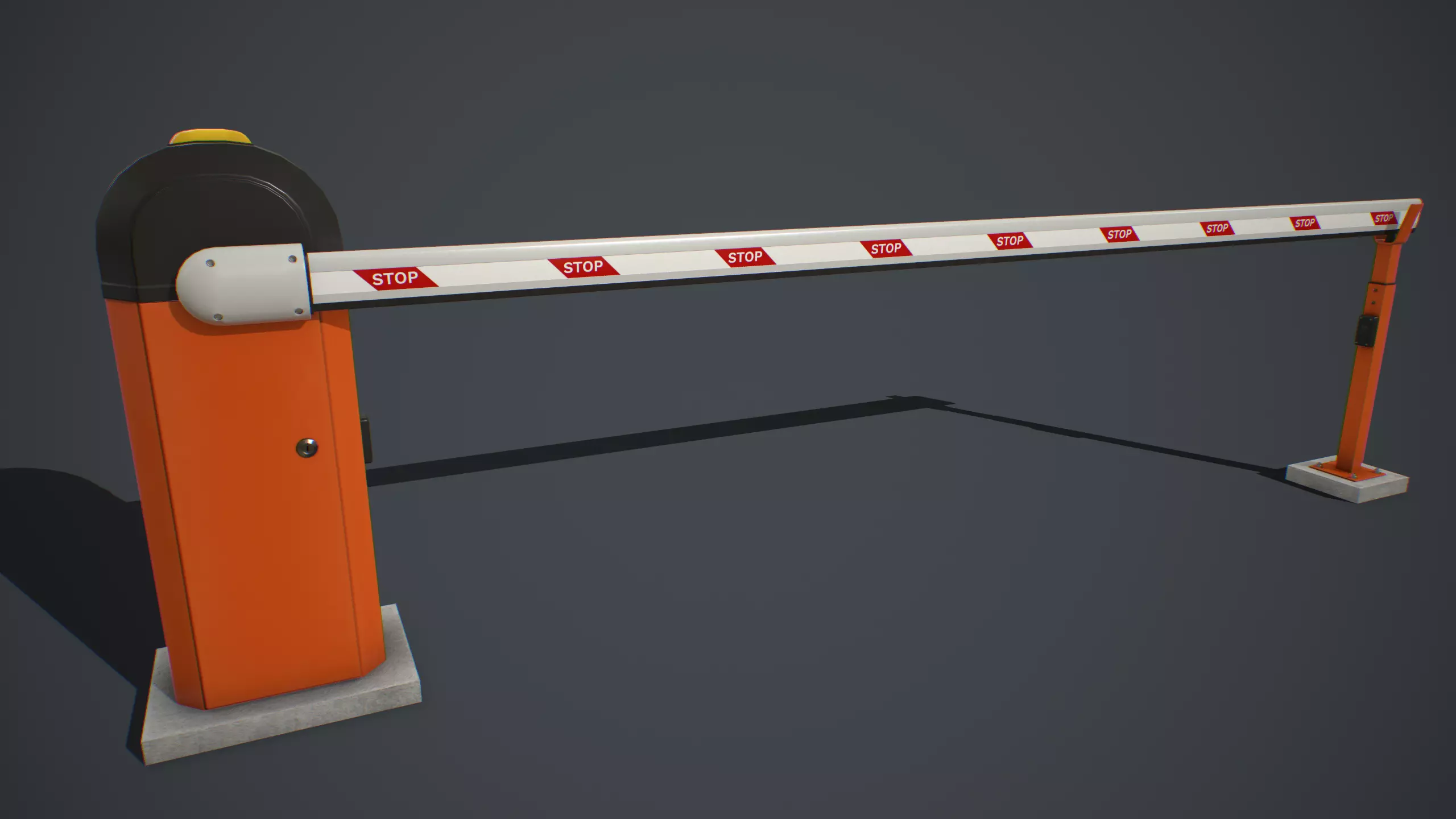 Automatic Traffic Barrier PBR Low-poly 3D model_0