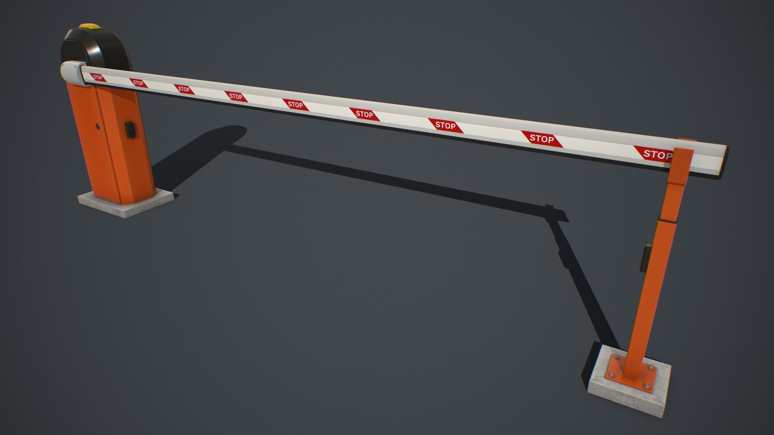 Automatic Traffic Barrier PBR Low-poly 3D model_1