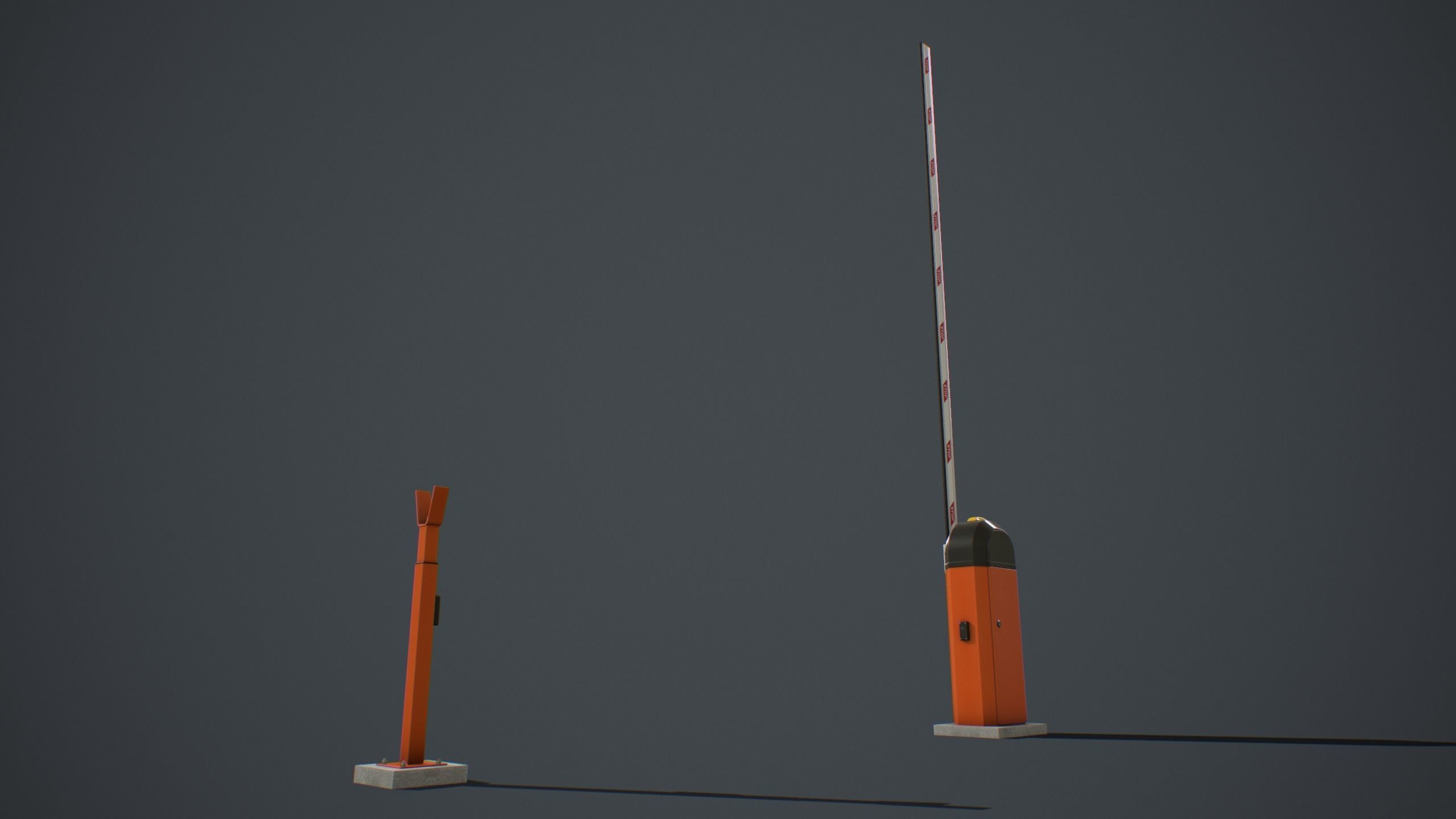 Automatic Traffic Barrier PBR Low-poly 3D model_6