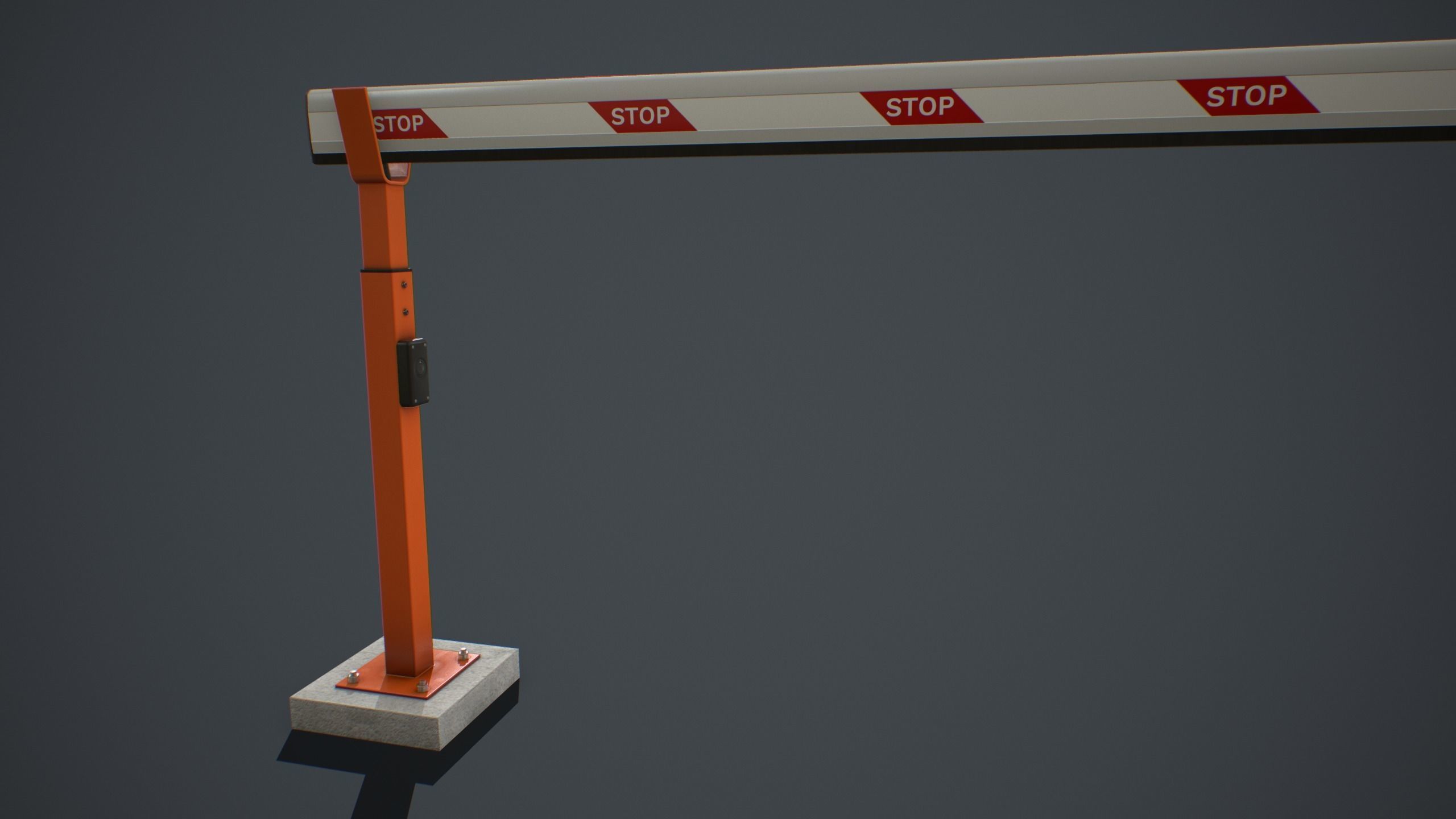 Automatic Traffic Barrier PBR Low-poly 3D model_4