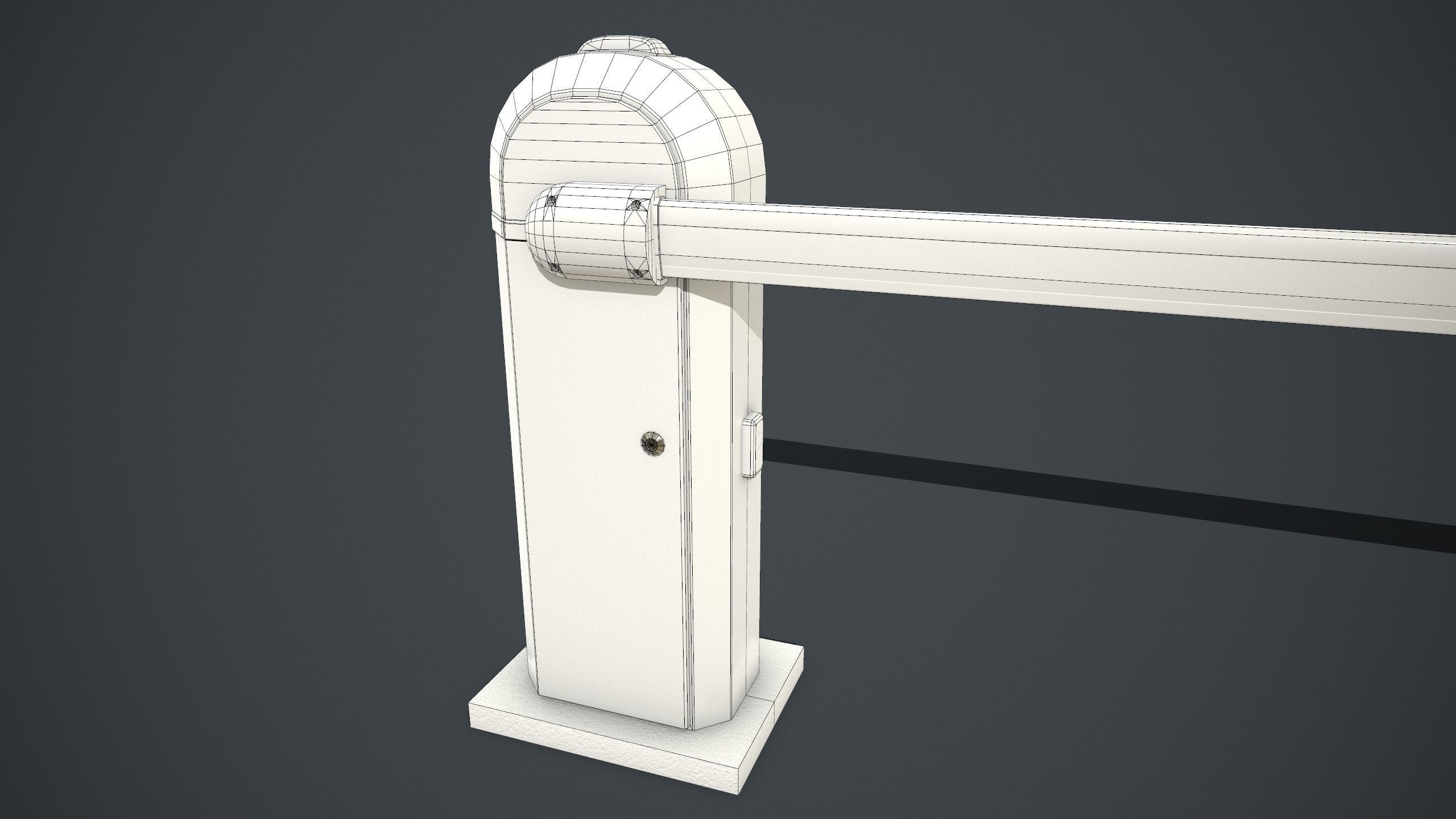 Automatic Traffic Barrier PBR Low-poly 3D model_7