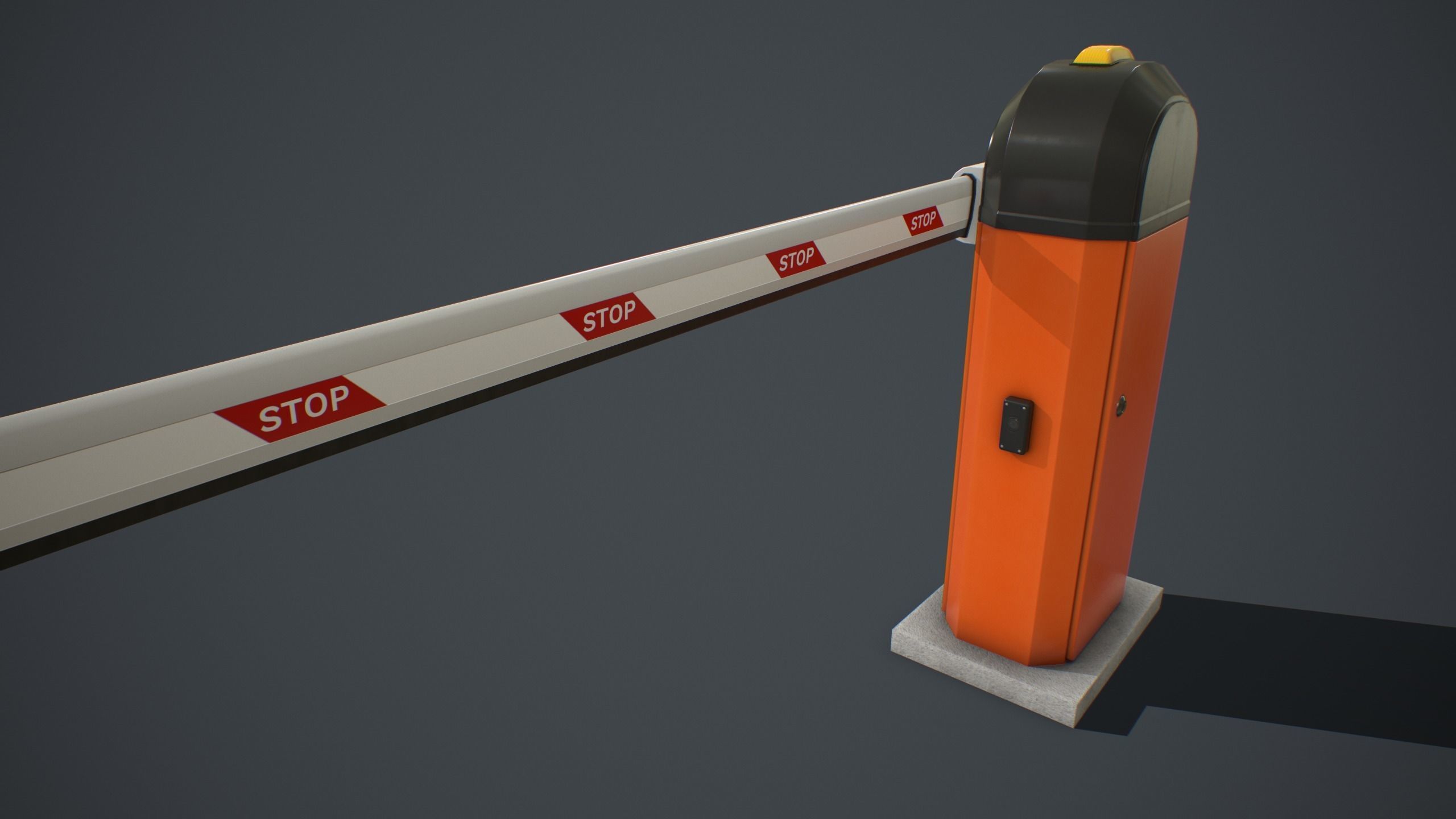 Automatic Traffic Barrier PBR Low-poly 3D model_2