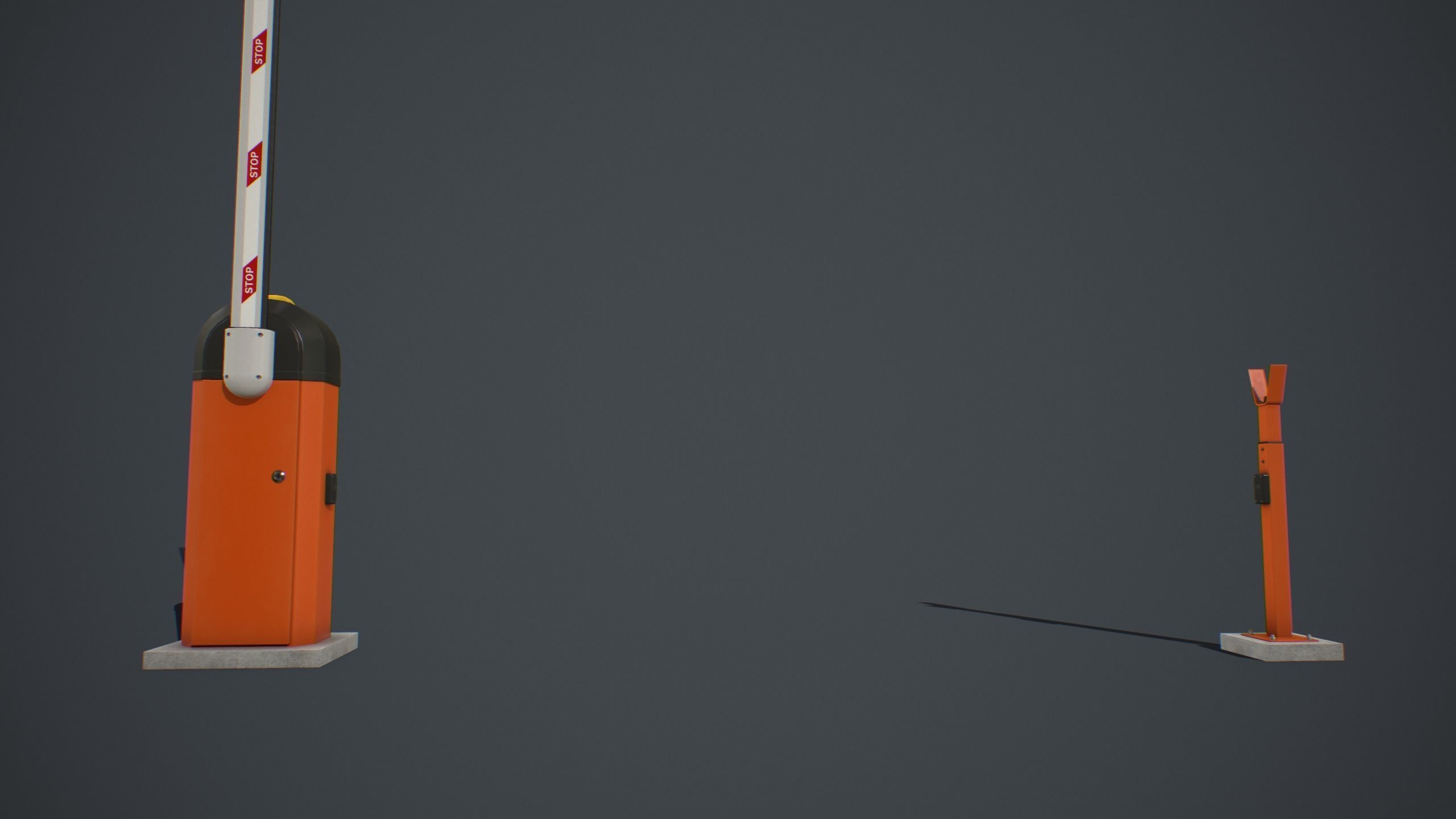 Automatic Traffic Barrier PBR Low-poly 3D model_5