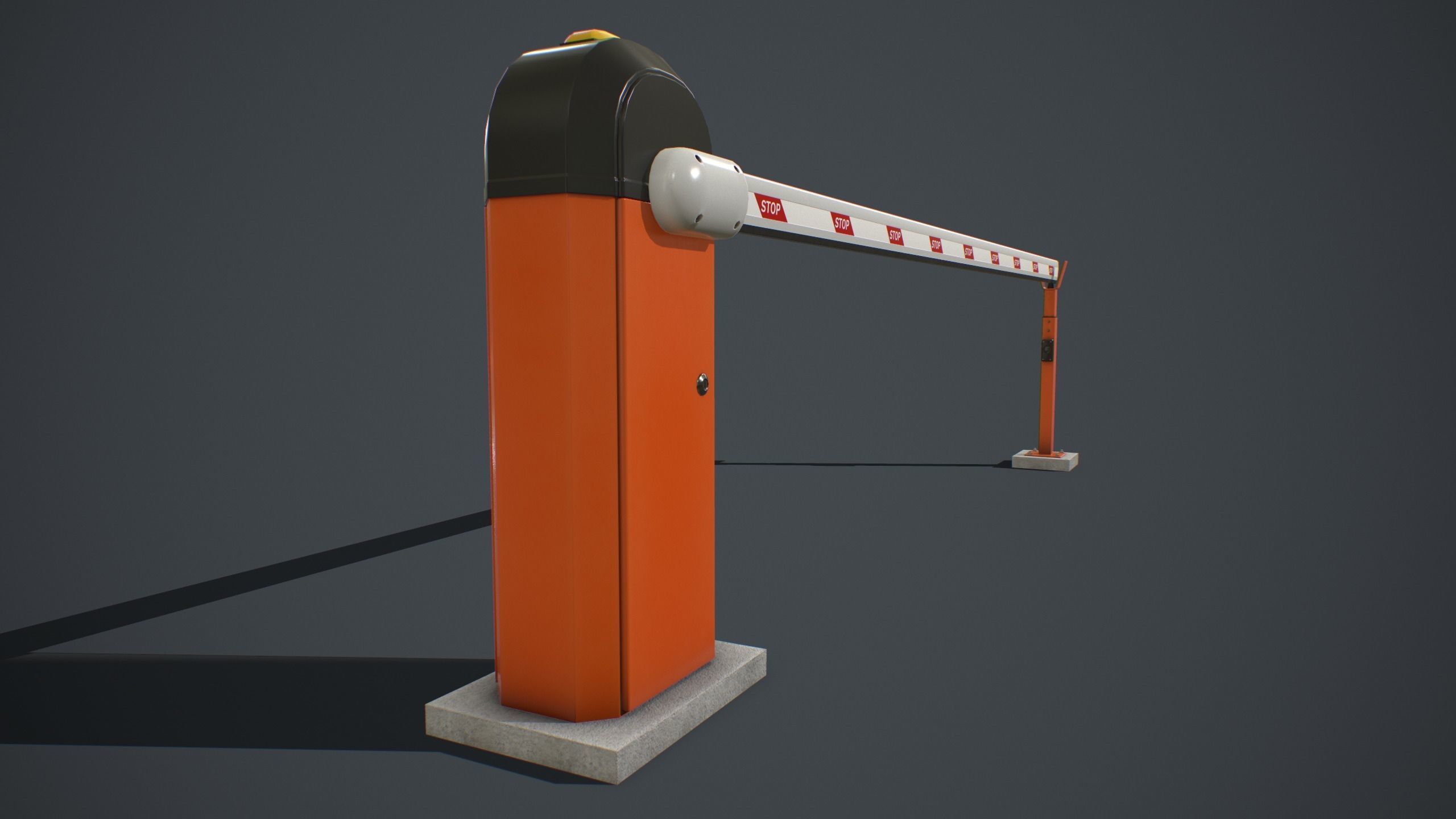Automatic Traffic Barrier PBR Low-poly 3D model_3