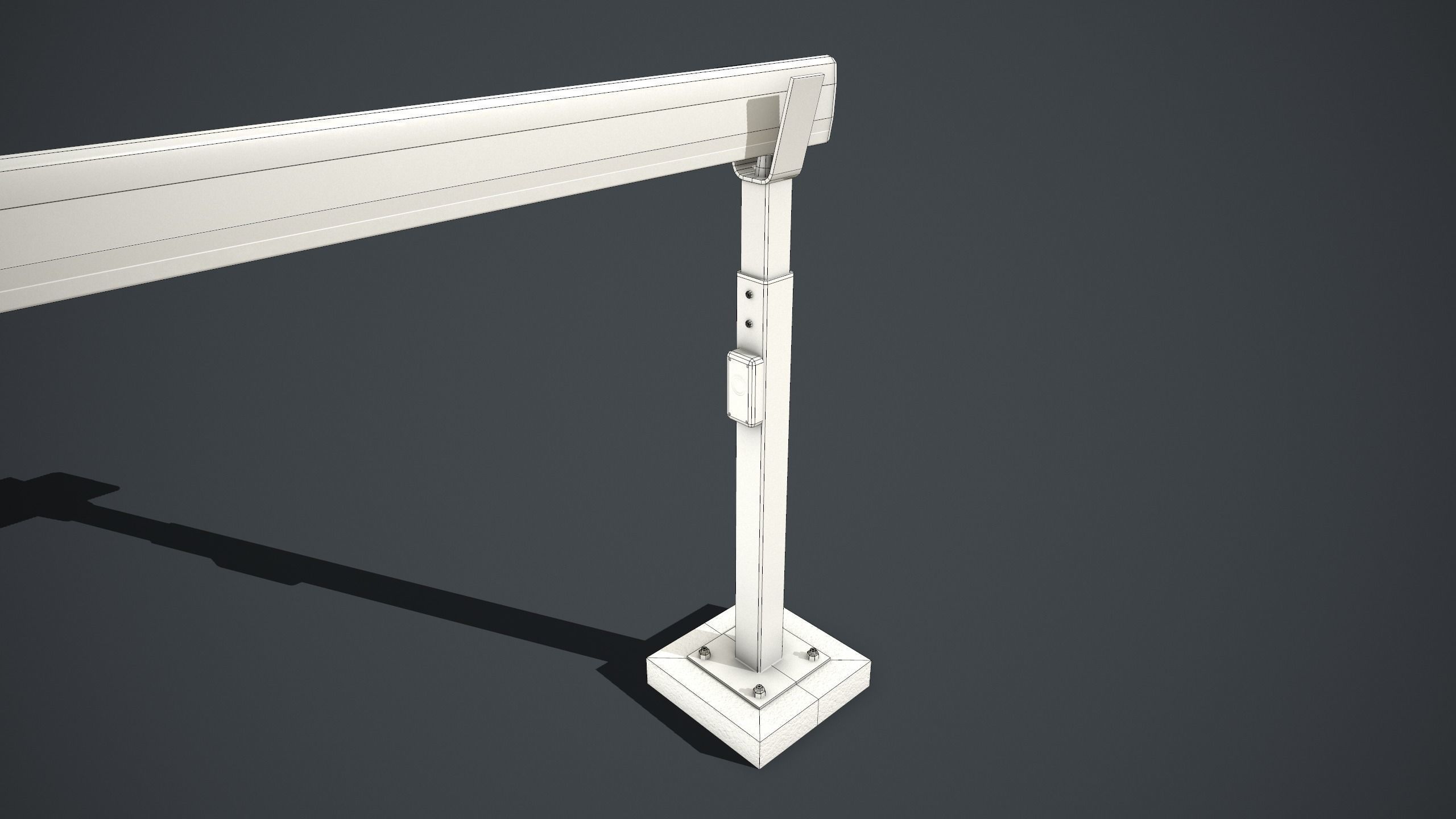 Automatic Traffic Barrier PBR Low-poly 3D model_8