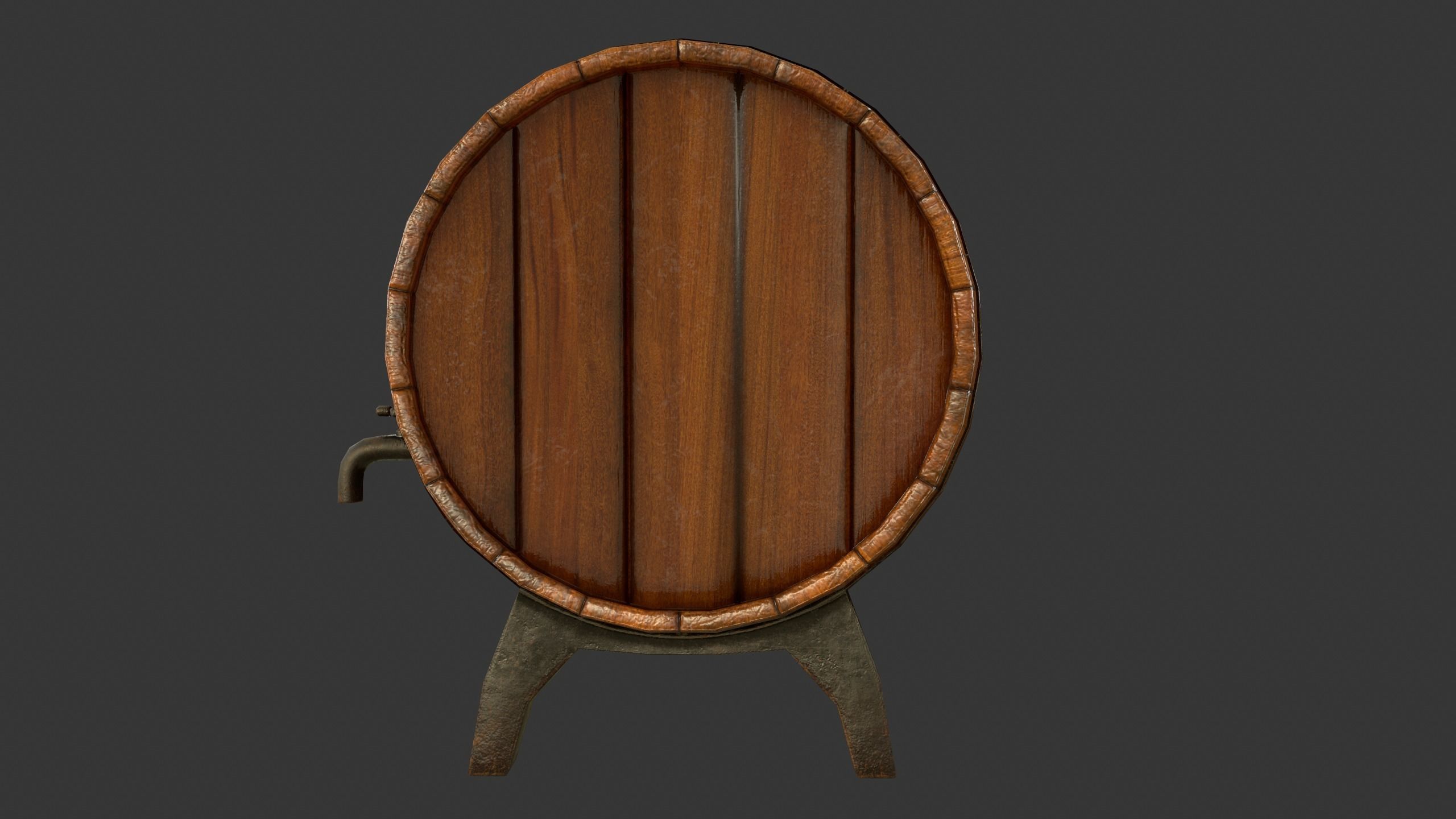 Drinking Barrel Low-poly 3D model_13