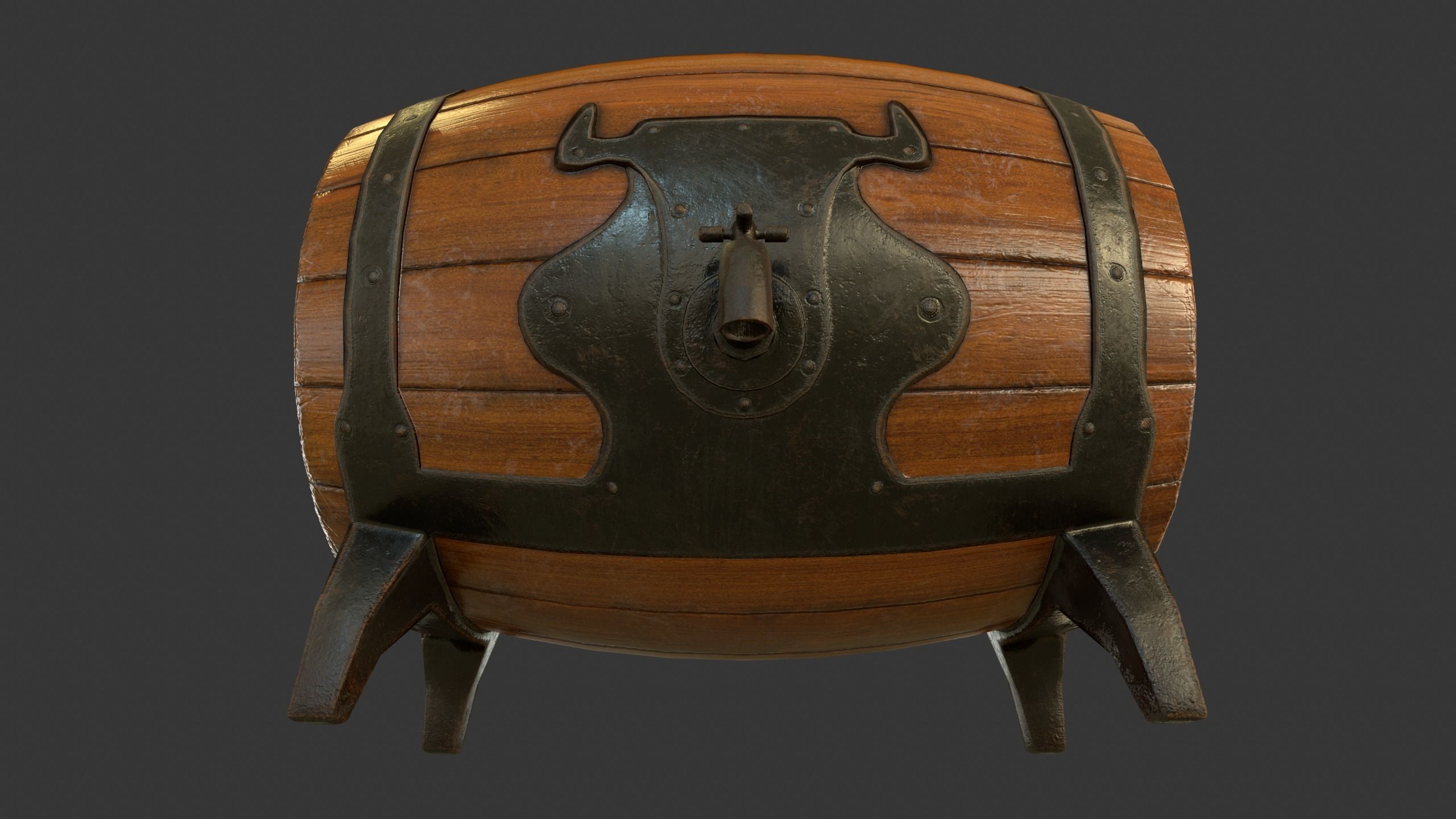 Drinking Barrel Low-poly 3D model_20