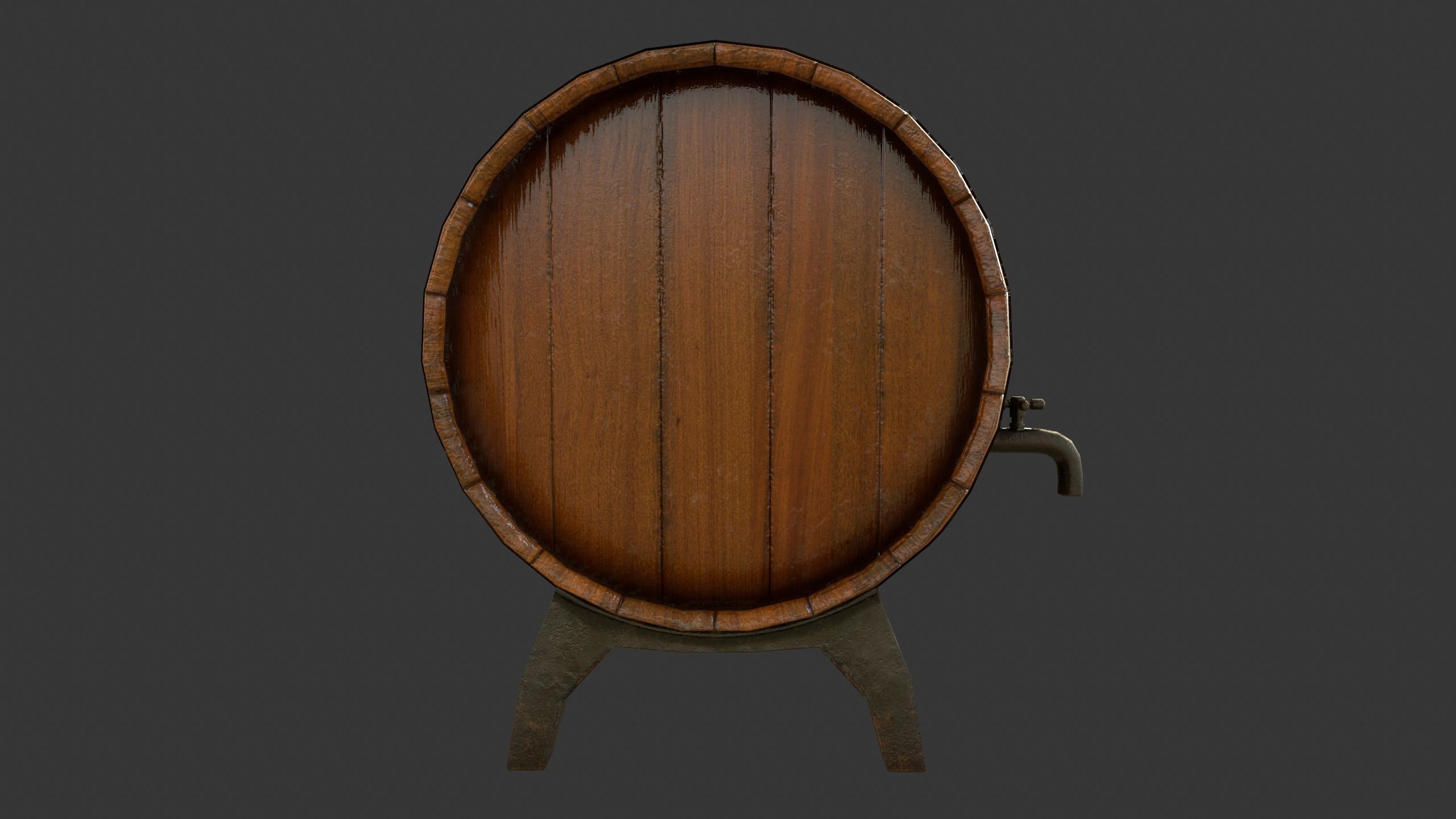 Drinking Barrel Low-poly 3D model_18