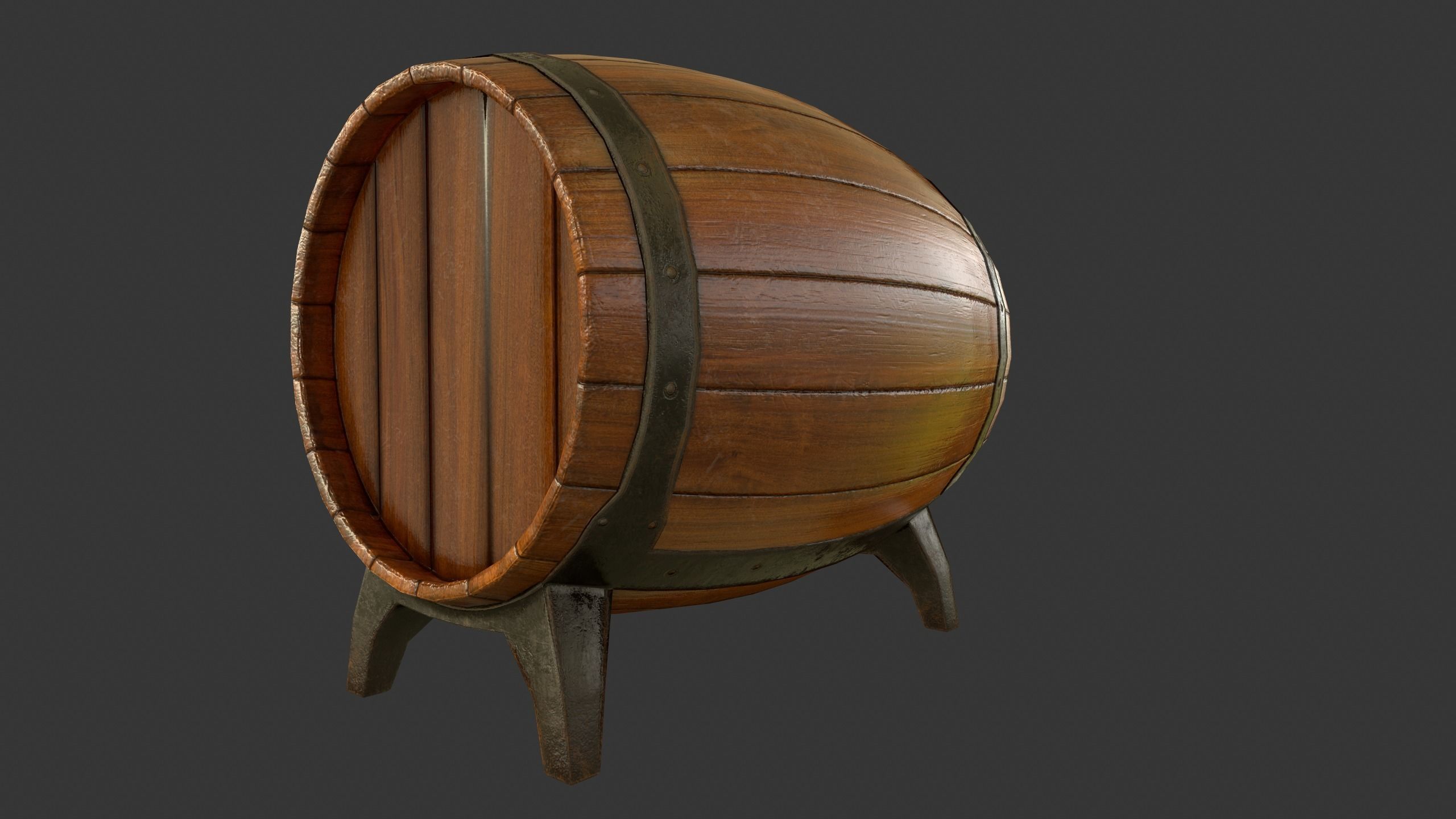 Drinking Barrel Low-poly 3D model_14