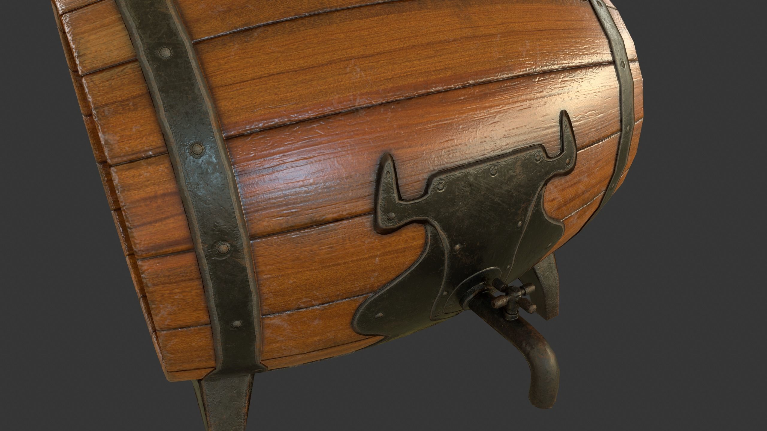 Drinking Barrel Low-poly 3D model_22