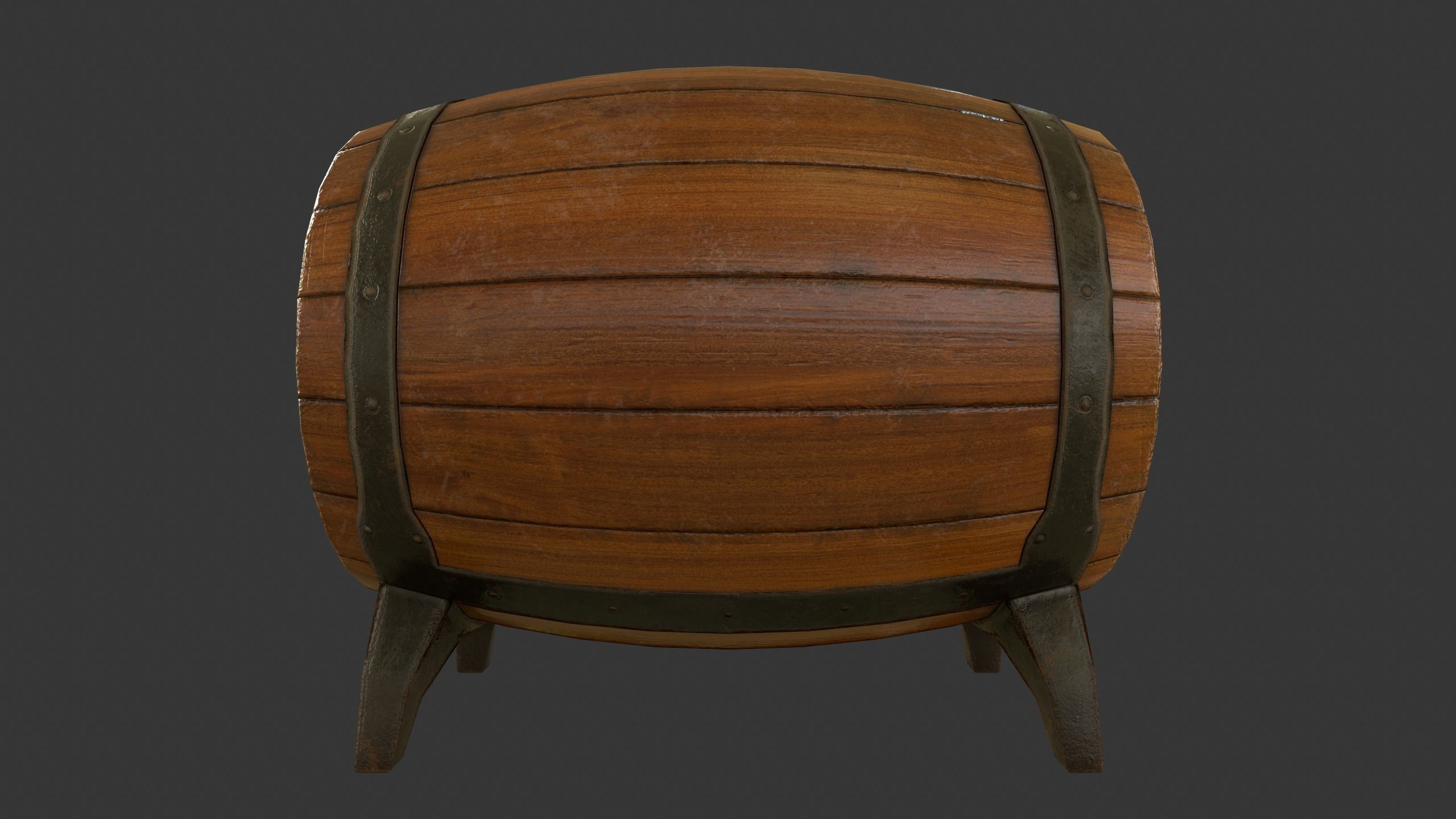 Drinking Barrel Low-poly 3D model_15