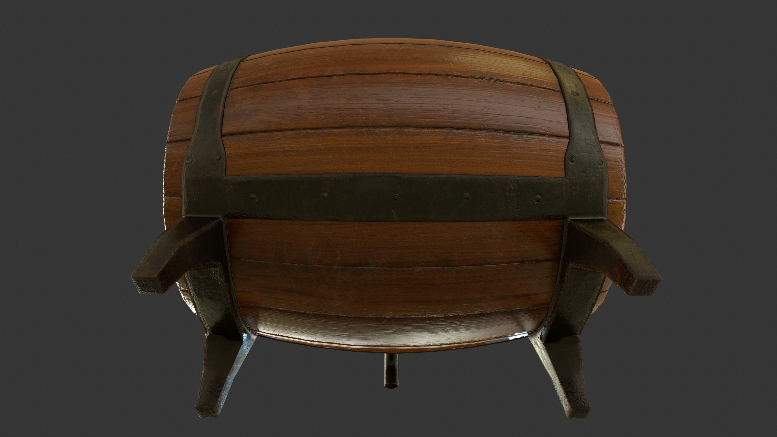 Drinking Barrel Low-poly 3D model_25