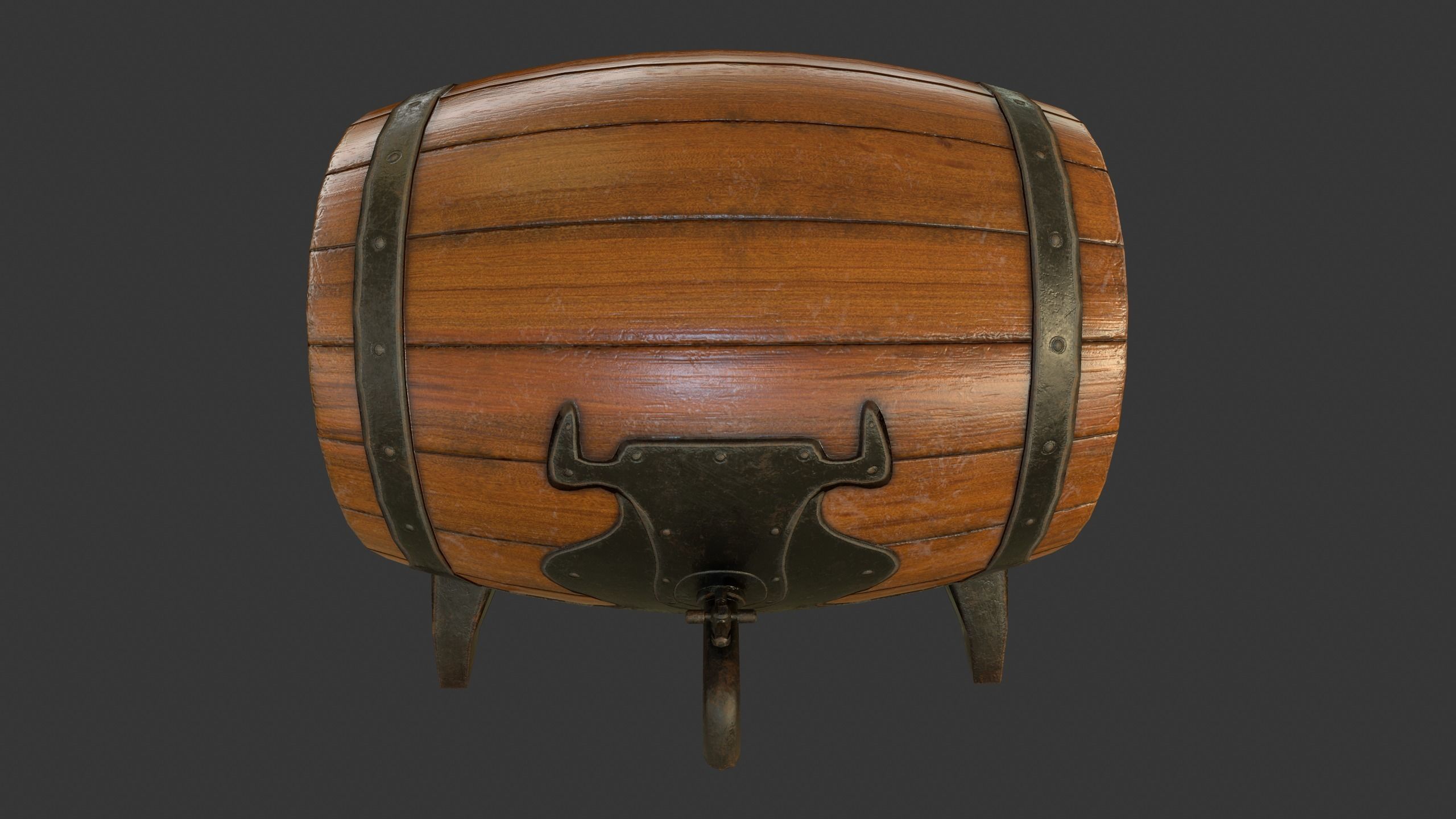 Drinking Barrel Low-poly 3D model_21