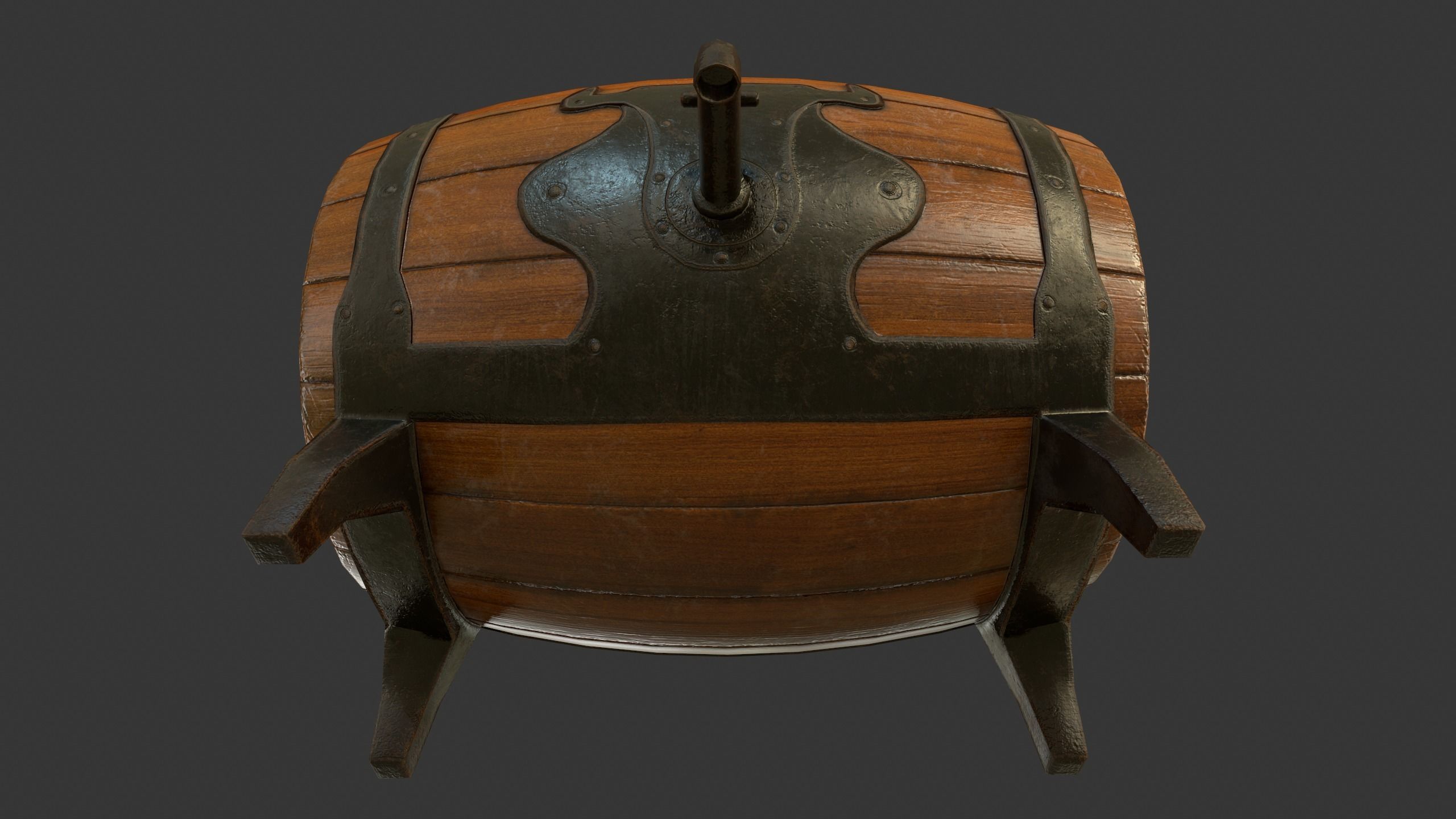 Drinking Barrel Low-poly 3D model_27