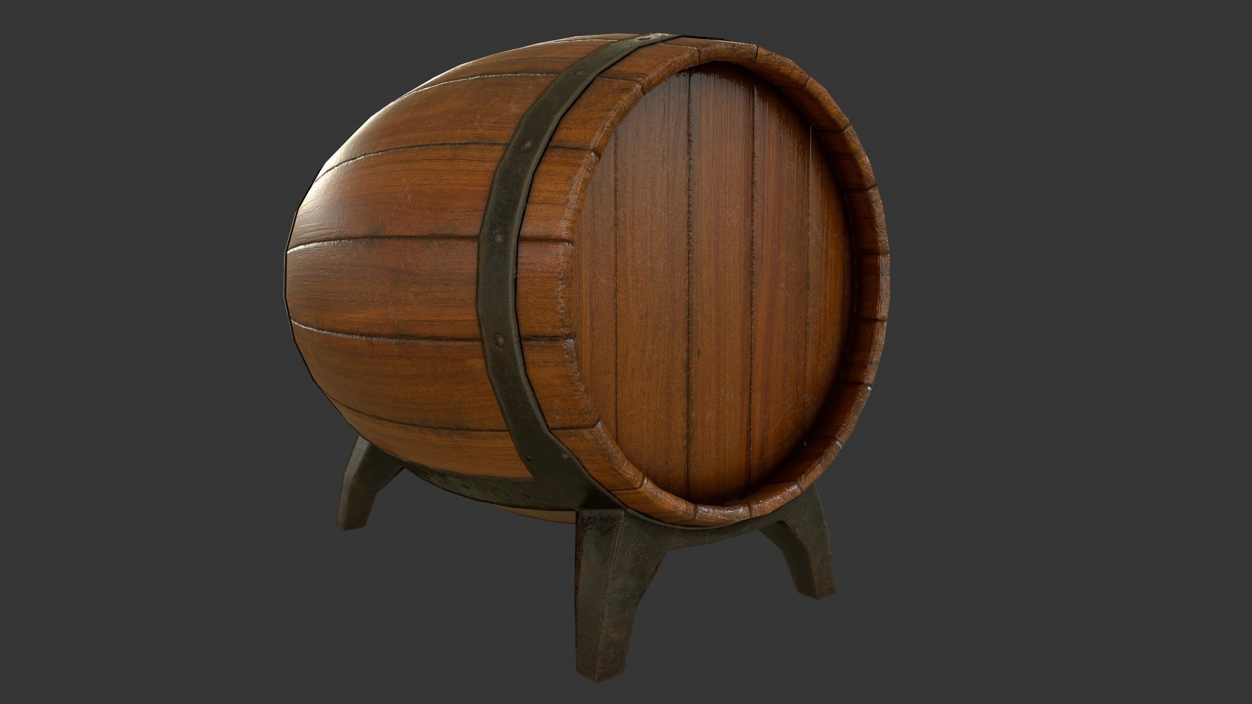 Drinking Barrel Low-poly 3D model_16