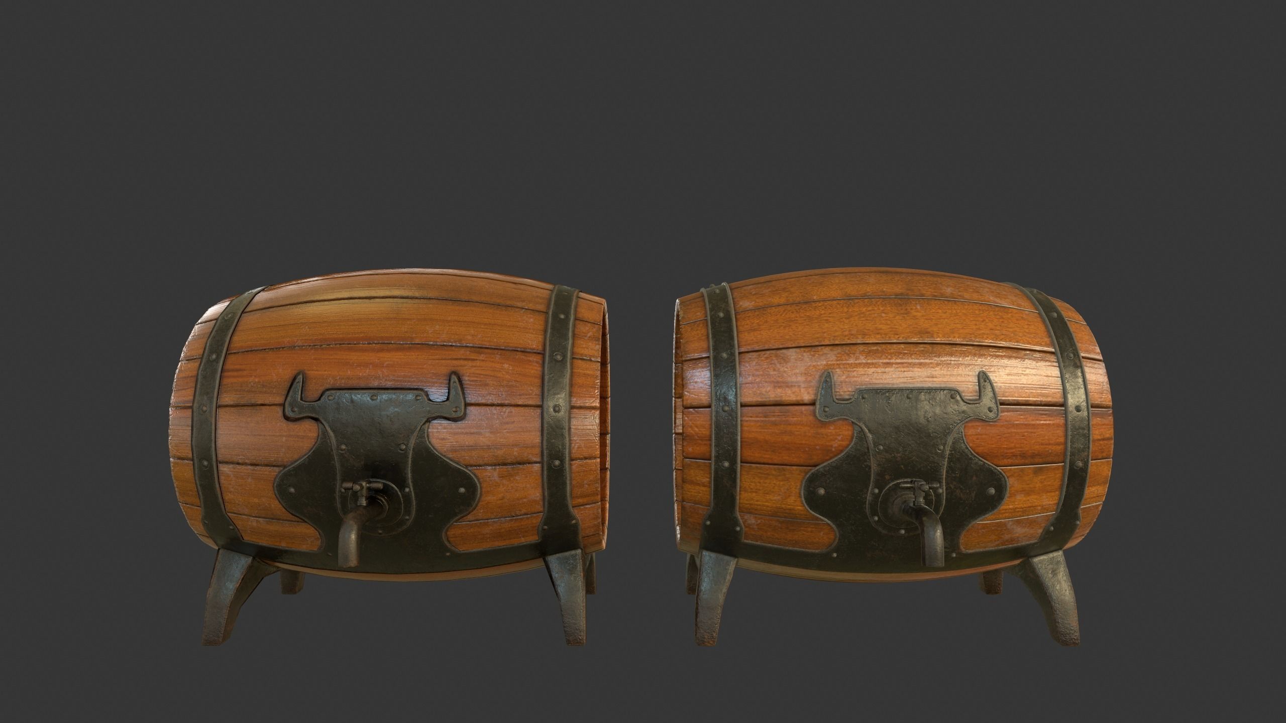 Drinking Barrel Low-poly 3D model_2