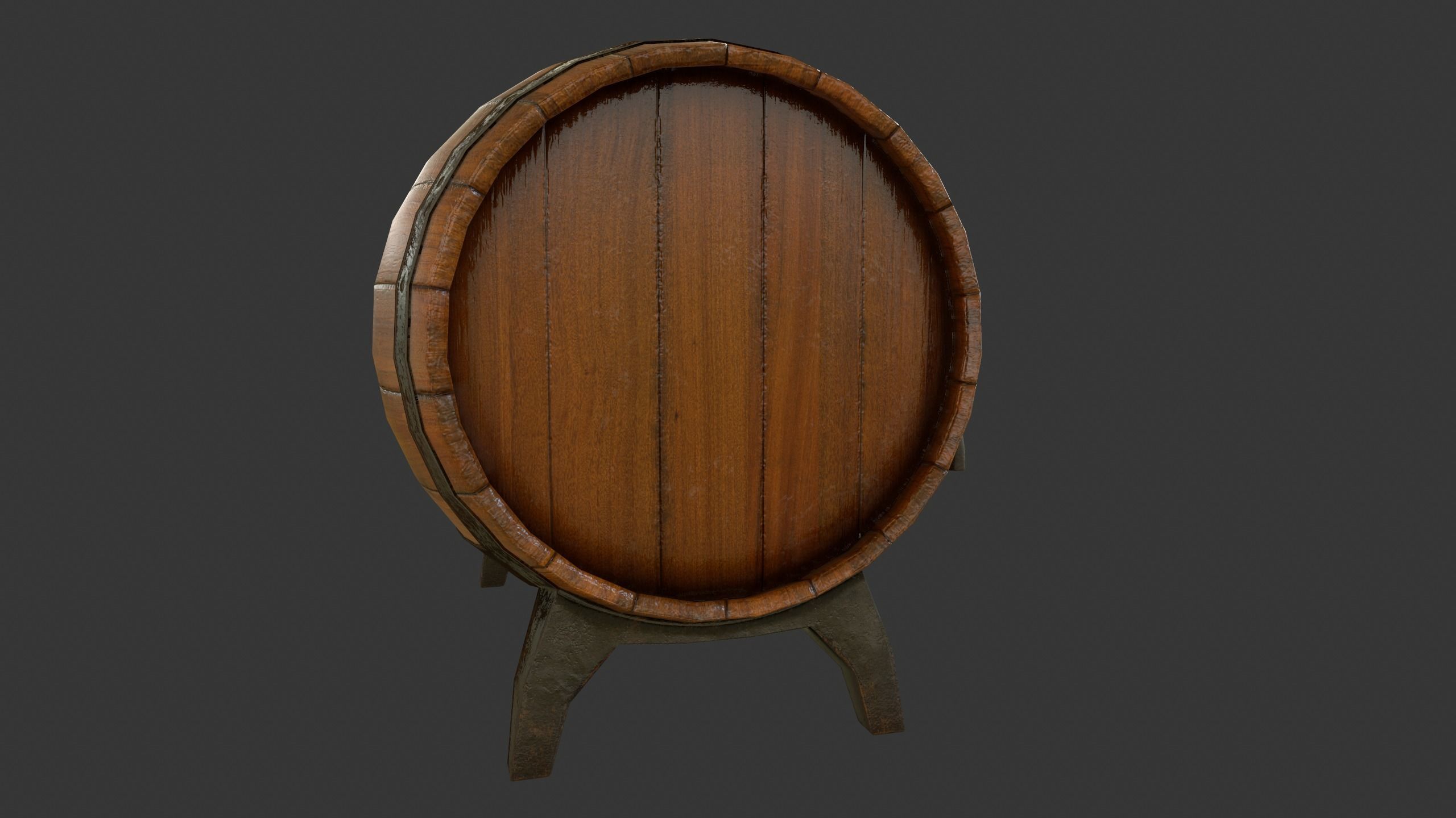 Drinking Barrel Low-poly 3D model_17