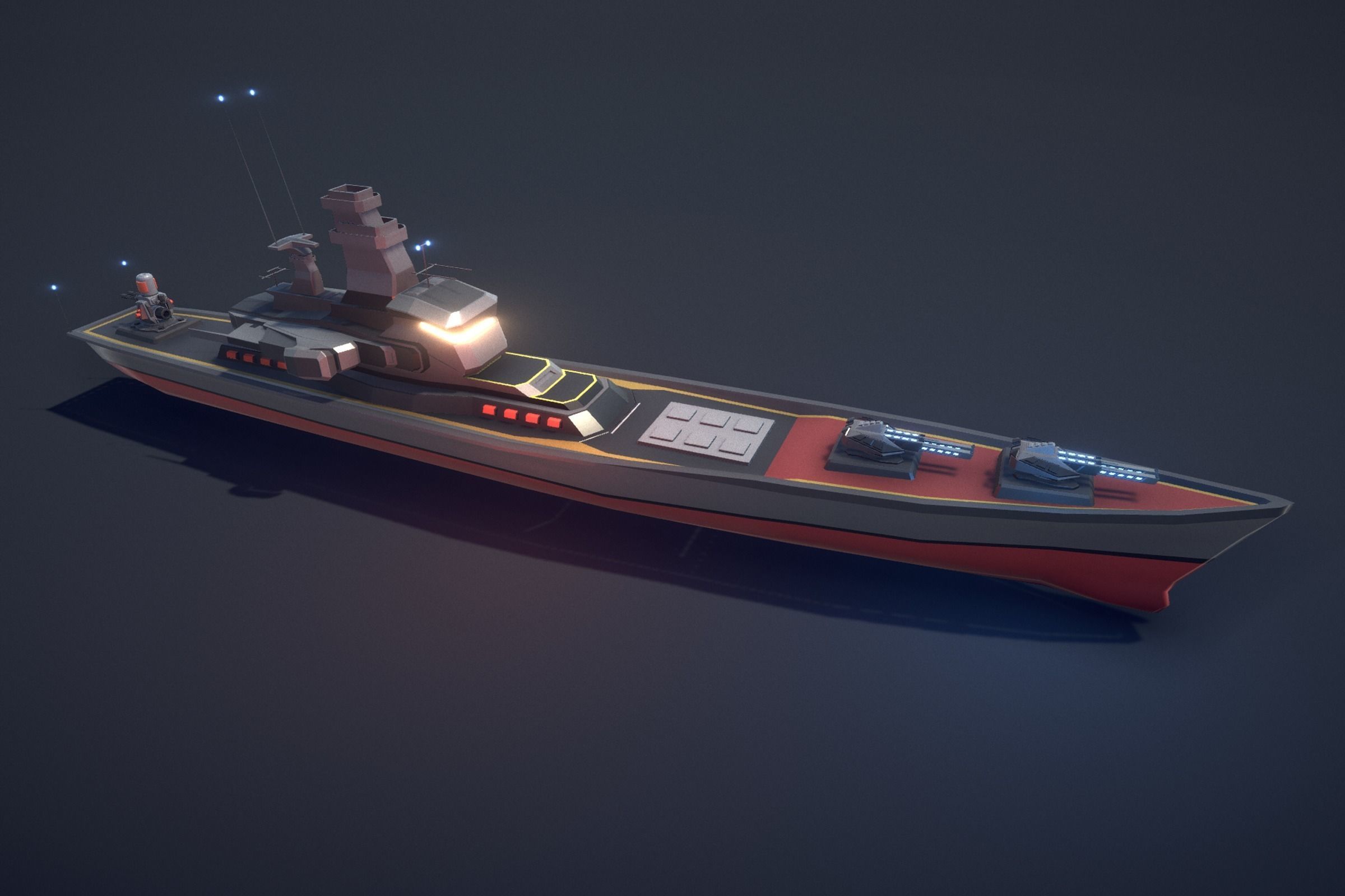 Poly Fleet Low-poly 3D model_14