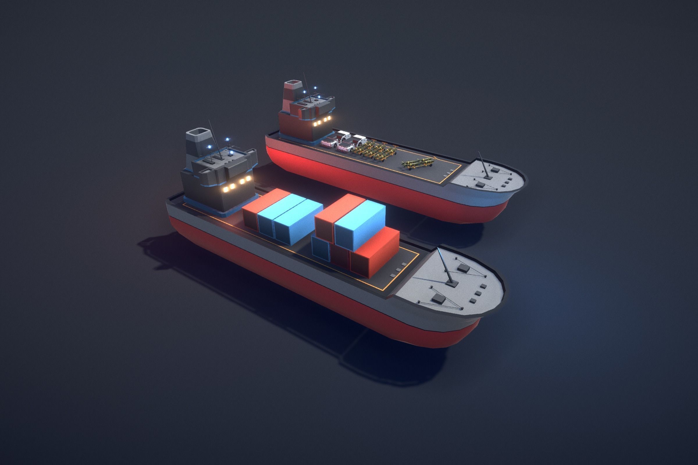 Poly Fleet Low-poly 3D model_16