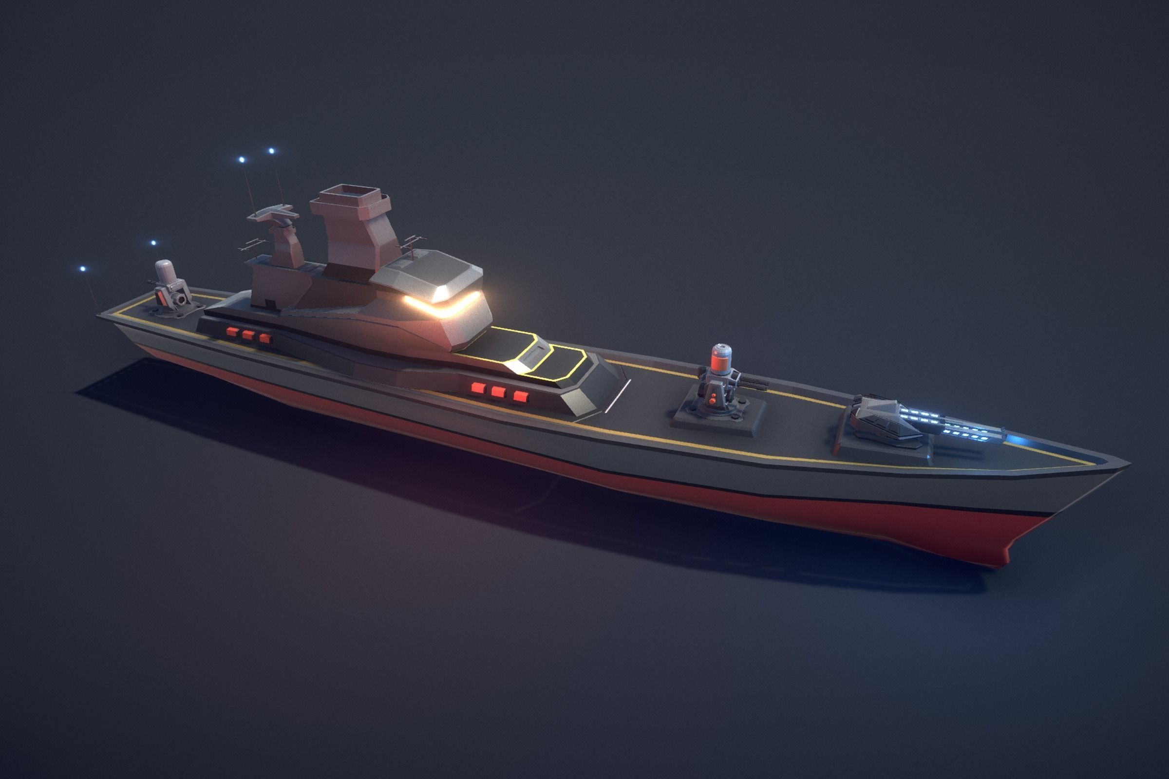 Poly Fleet Low-poly 3D model_13