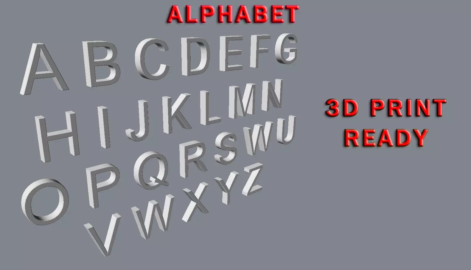 Alphabet 3D Print Ready 3D print model