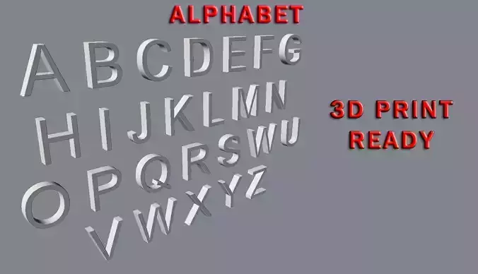 Alphabet 3D Print Ready