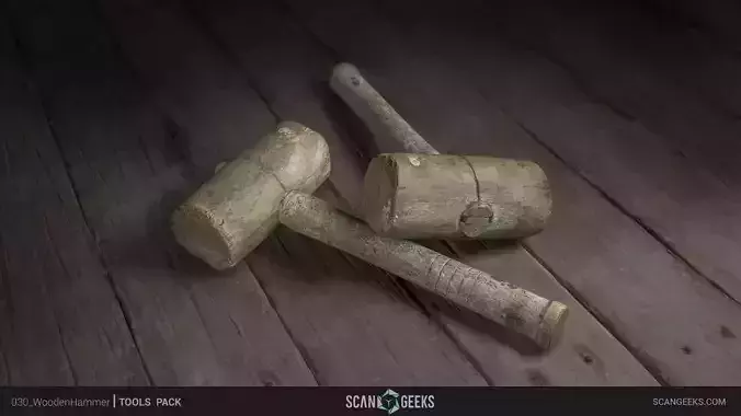 Wooden Hammer - Photogrammetry Asset 3D PhotoScan