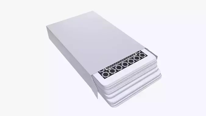 Playing cards in a box opened 3D model Playing cards in a box opened 3D model