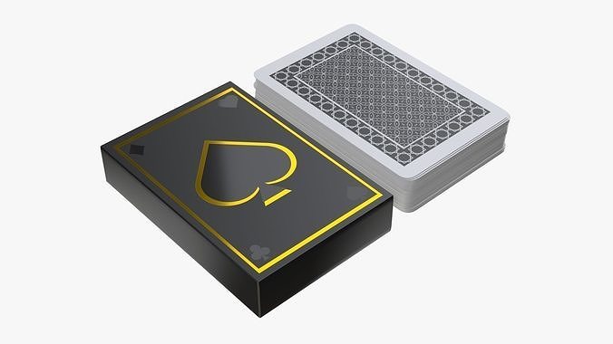 Playing cards and closed card box 3D model