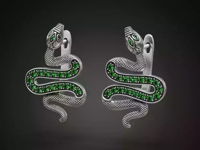 Snakes serpent diamond earrings women