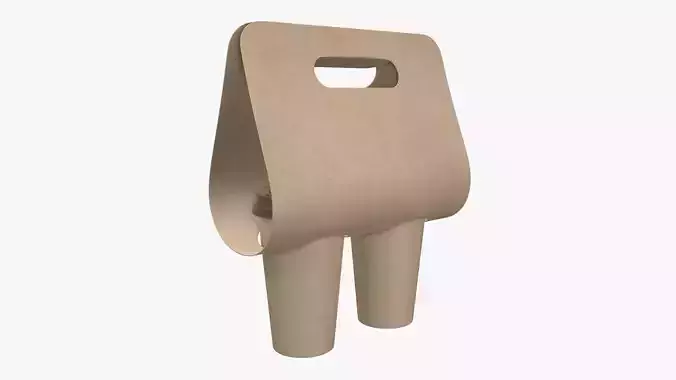 Recycled large paper coffee cup plastic lid and holder