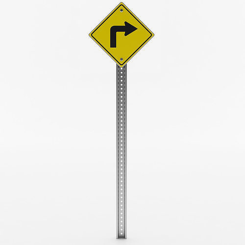 Right Turn Sign 3D model