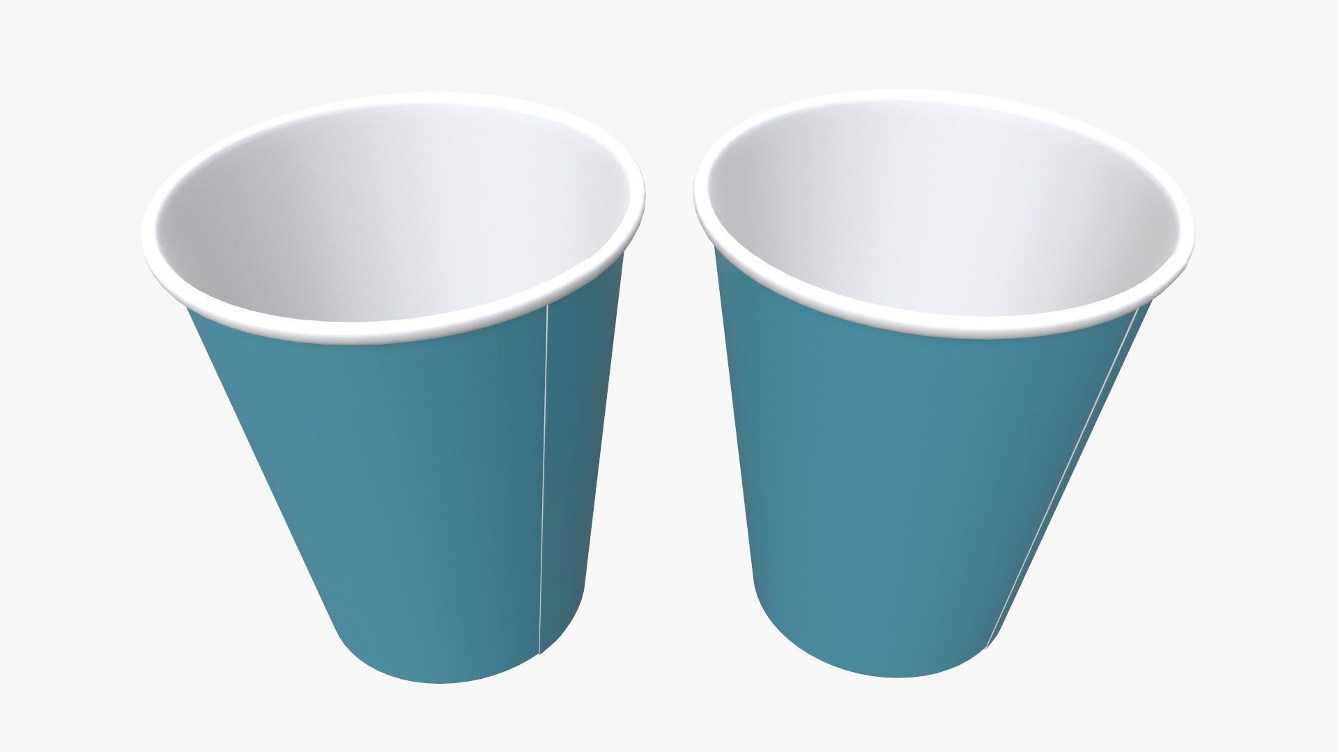 Recycled medium paper coffee cups plastic lid and holder 3D model_7