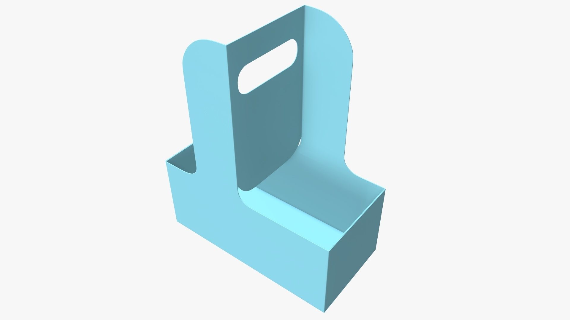 Recycled medium paper coffee cups plastic lid and holder 3D model_3