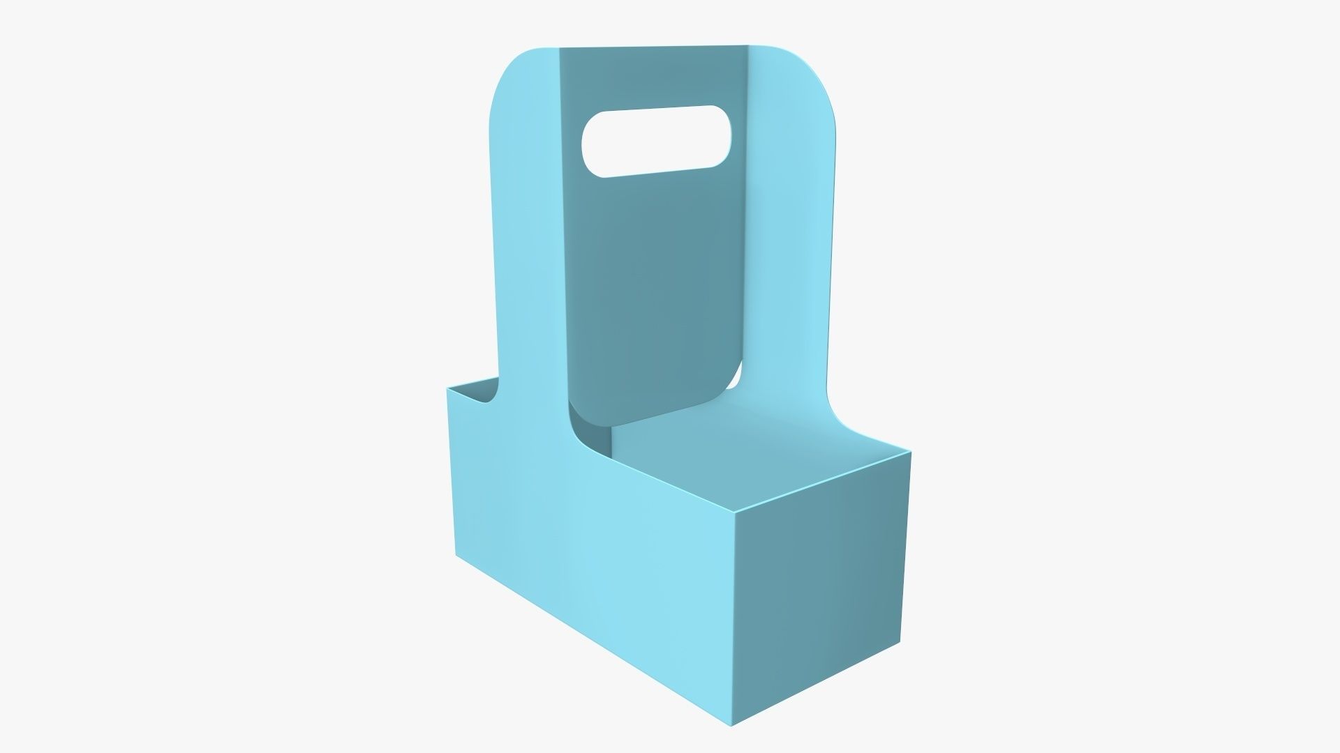 Recycled medium paper coffee cups plastic lid and holder 3D model_4