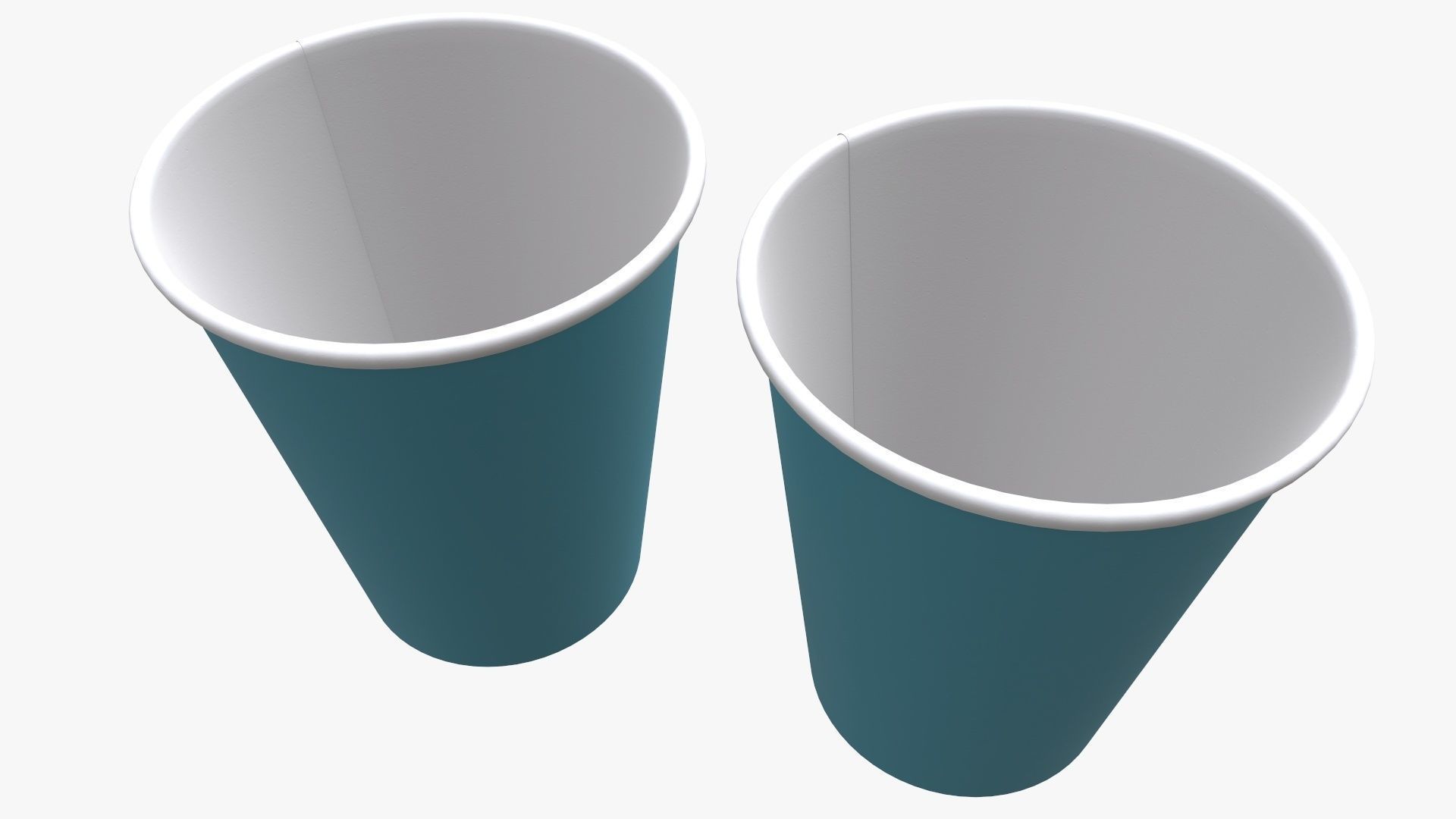 Recycled medium paper coffee cups plastic lid and holder 3D model_8