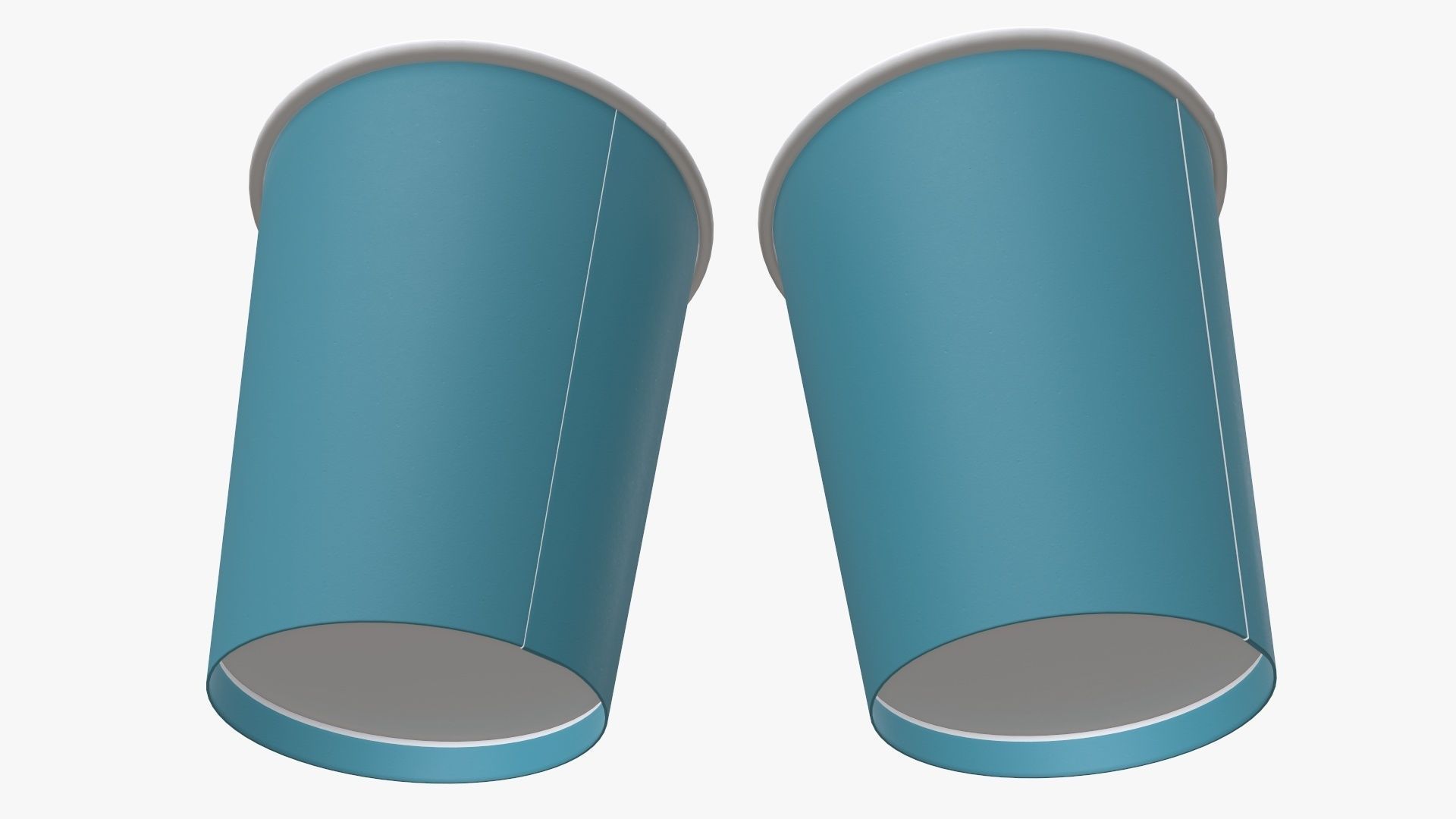 Recycled medium paper coffee cups plastic lid and holder 3D model_9