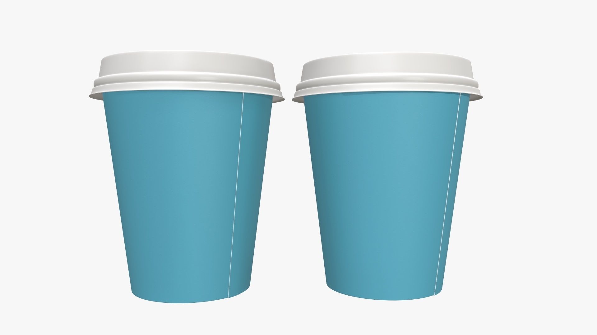 Recycled medium paper coffee cups plastic lid and holder 3D model_5