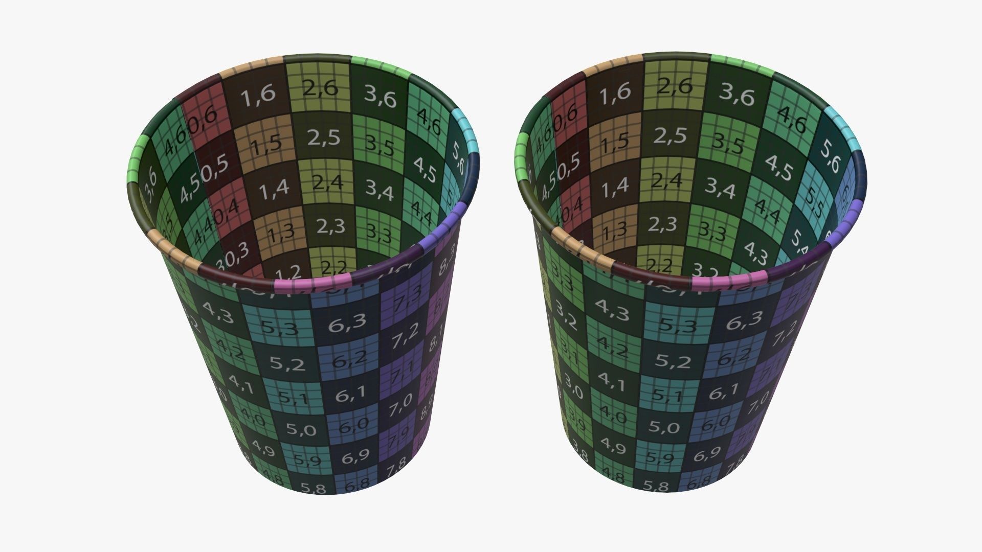 Recycled medium paper coffee cups plastic lid and holder 3D model_19