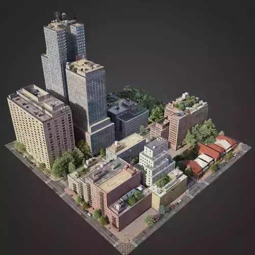 Realistic City District C10-R7 3D model