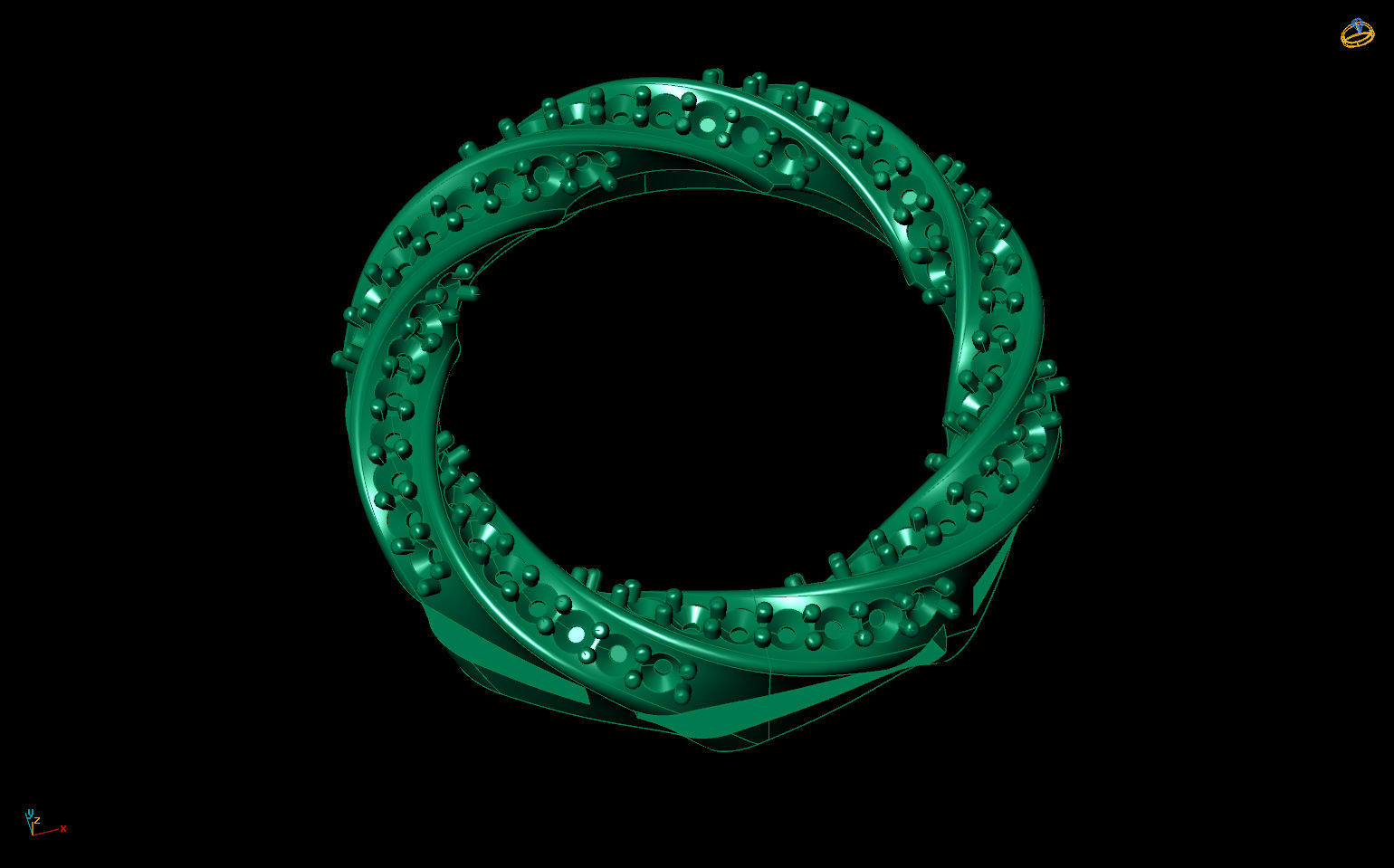 Jewelry Spiralle Pendant with stones 3D print model_4