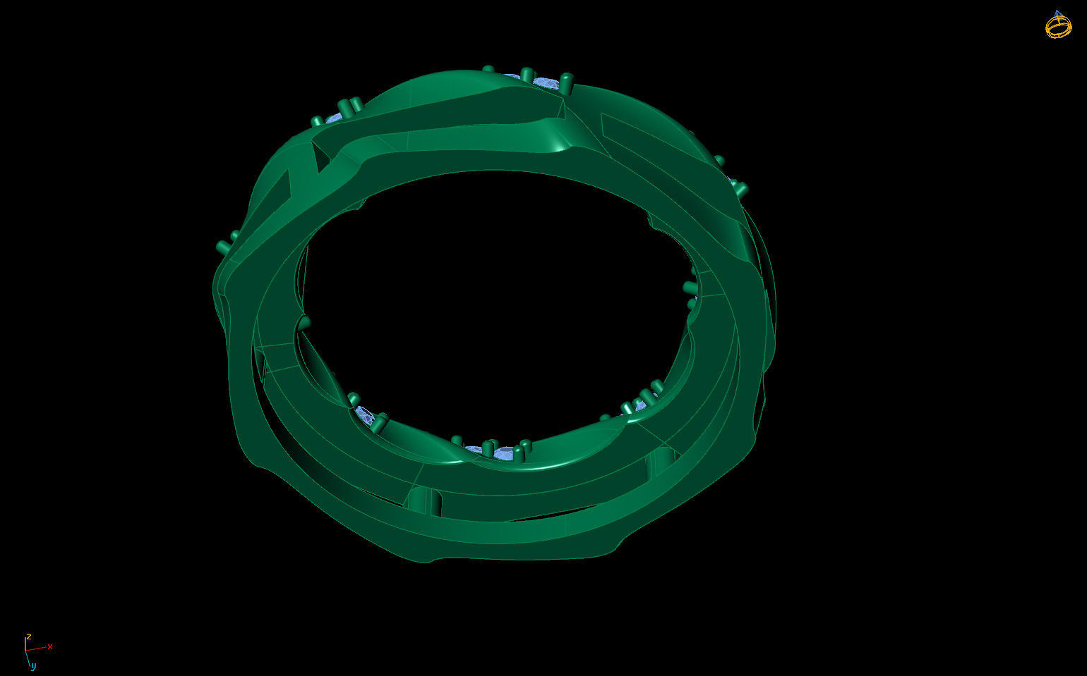 Jewelry Spiralle Pendant with stones 3D print model_5