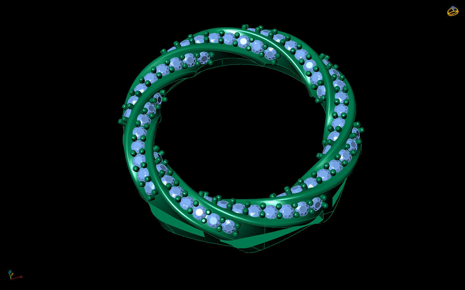 Jewelry Spiralle Pendant with stones 3D print model_3