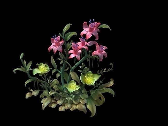 Hanging Garden - Xian Yun flowers combination 3D model