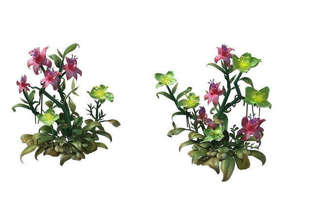 Hanging Garden - Xian Yun flowers combination 02 3D model