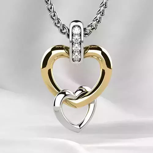 Sweet Hearts Gold Pendant