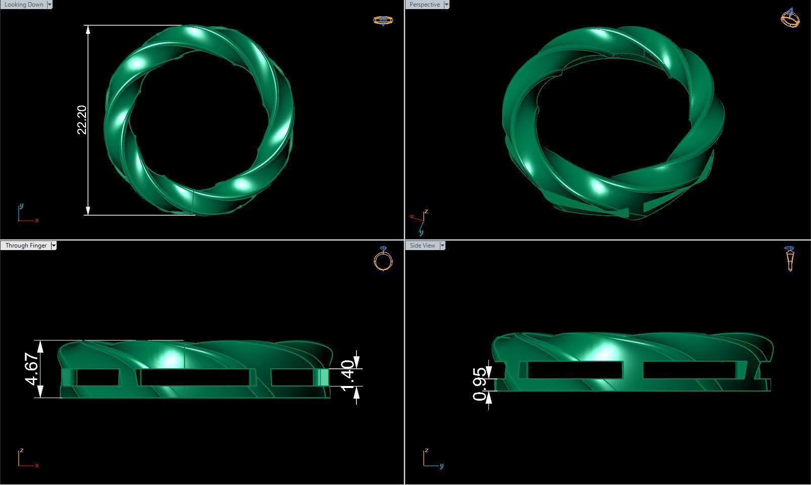 Jewelry Spiralle Pendant Printable model 3D print model_1