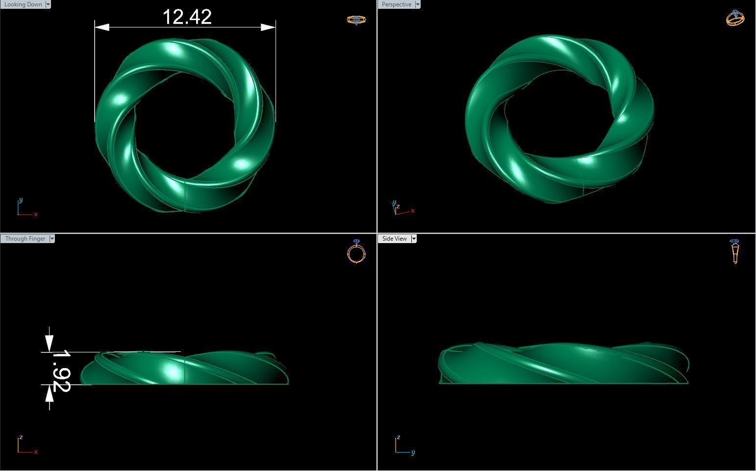 Jewelry Spiralle Earring Printable model 3D print model_1