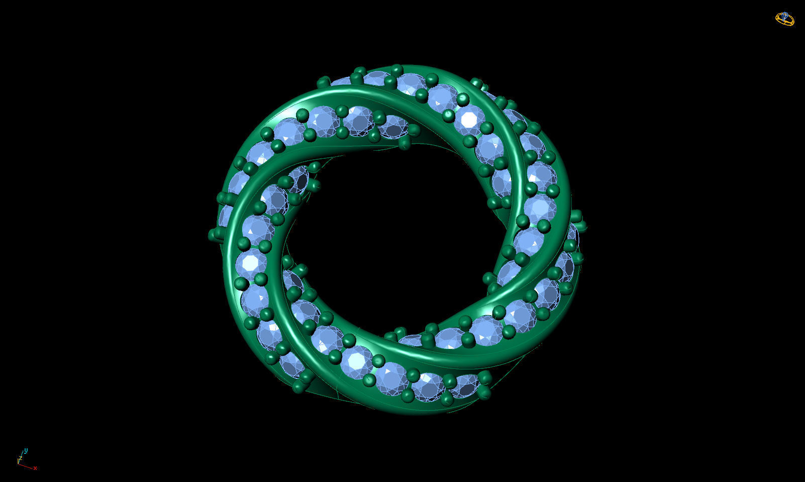 Jewelry Spiralle Earrings with stones Printable model 3D print model_2